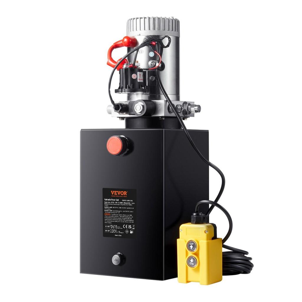 Hydraulic Pump 20 Quart Single Acting Dump Trailer Pump Power Unit DC 12V