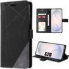 Coque Synthécuir - BOOLING - Pour Samsung Galaxy S26 - Flip Case Motif Rayures - Noir Gris