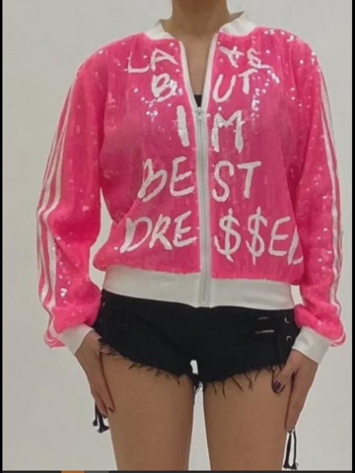 Бейсбольная куртка с пайетками в европейском и американском стиле 2024 года