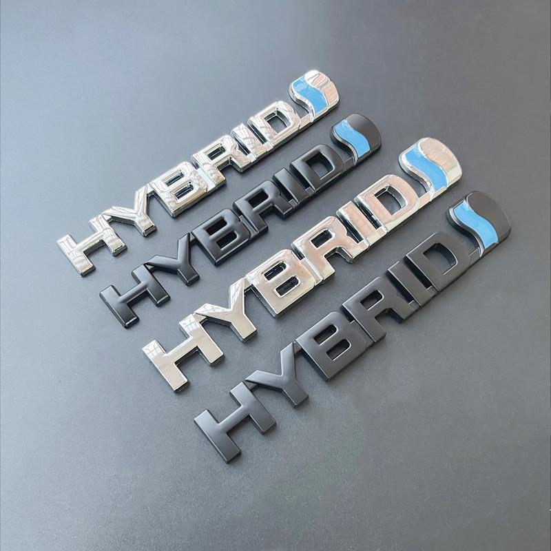 hxqgn9 3D Metal HYBRID Logo Side Fender Rear Trunk Emblem Badge Car Sticker Decals For Toyota Prius Camry Crown Auris Rav4s TRD
