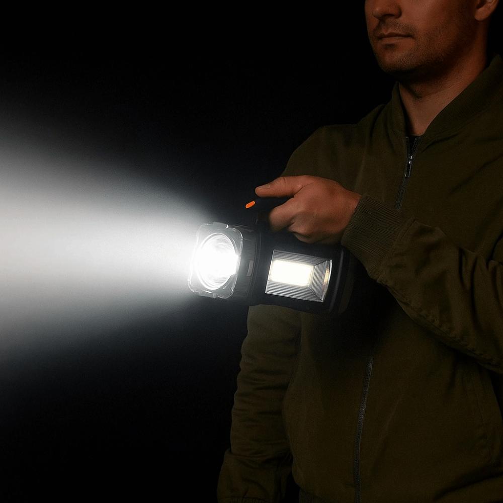 Solar Charging Camping Flashlight Waterproof Powerful Handheld Lantern Camp Supplies