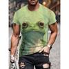 Мужская летняя эластичная удобная футболка больших размеров с 3D-принтом лягушки - Мягкая полиэстеровая ткань средней эластичности, летняя мужская одежда свободного кроя