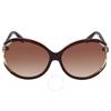 Brown Gradient Round Ladies Sunglasses Sf600s 220 61