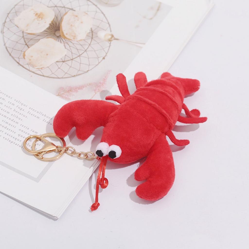 Cute Red Crab Plush Keychain Cartoon Lobster Doll Bag Pendant Charm Gift