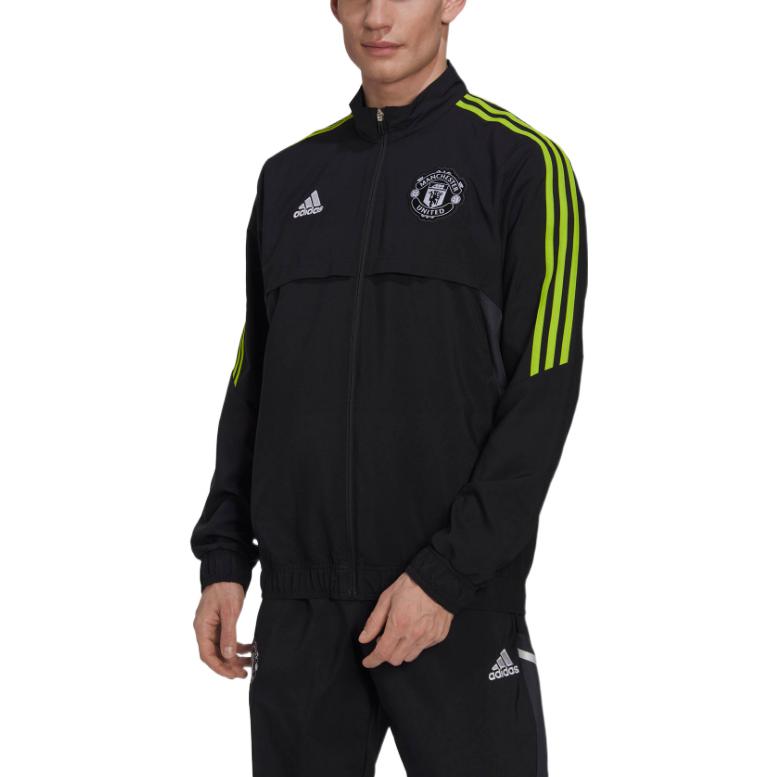 Adidas Спортивная футбольная куртка Manchester United Мужская куртка Черная HE6680