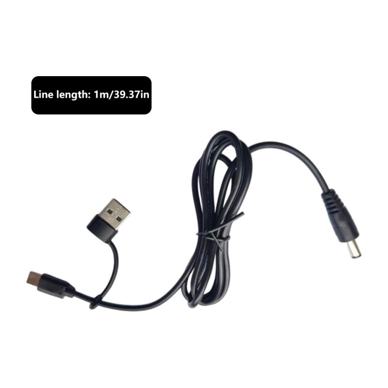 Зарядный кабель USB Type C на DC5.5x2.1мм, выход 12В 3А, с технологией для надежного питания вентиляторов, динамиков, камер