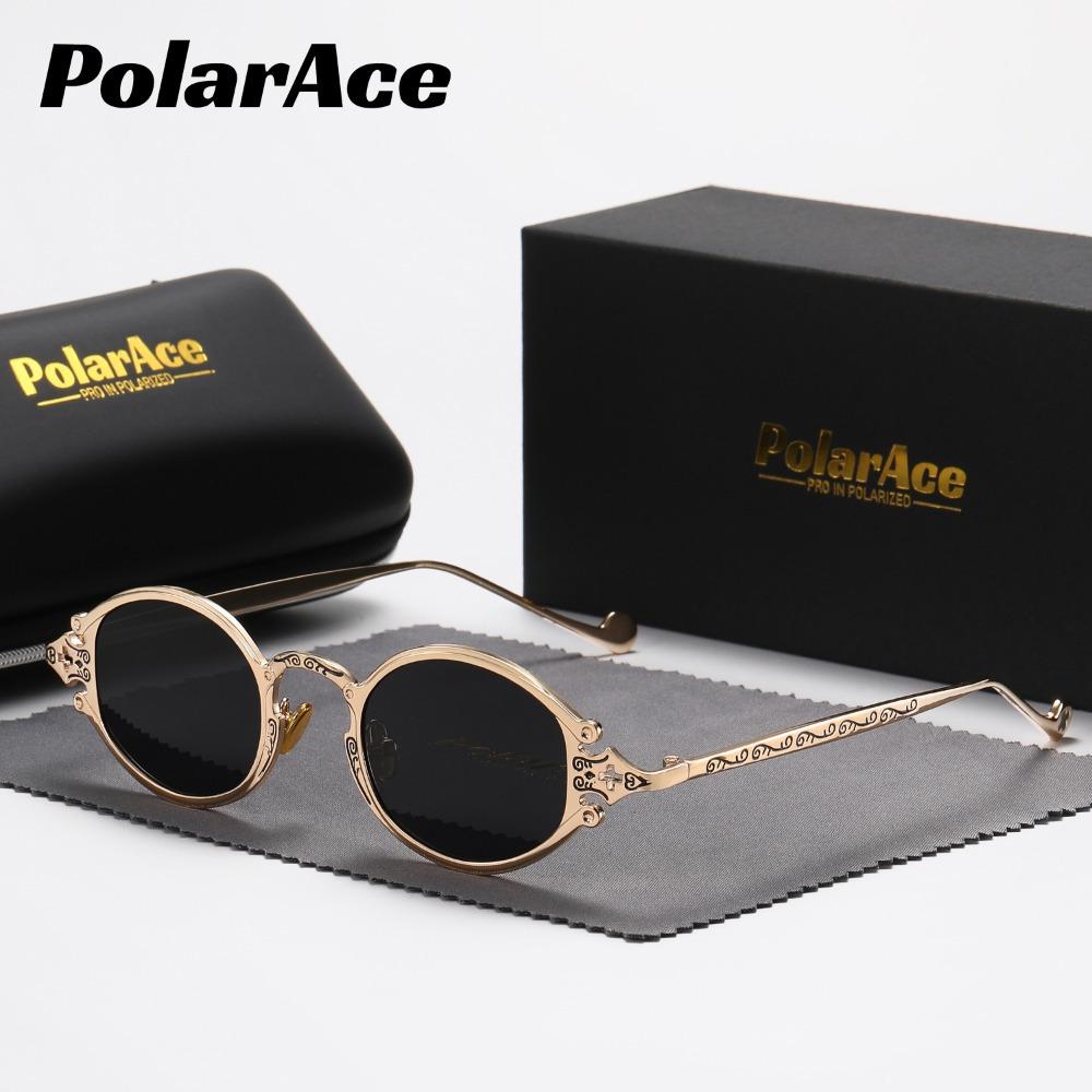 PolarAce Unisex Oval Metal Polarized Fashionable Driving Outdoor Riding Sun Visors Sunglasses, UV400