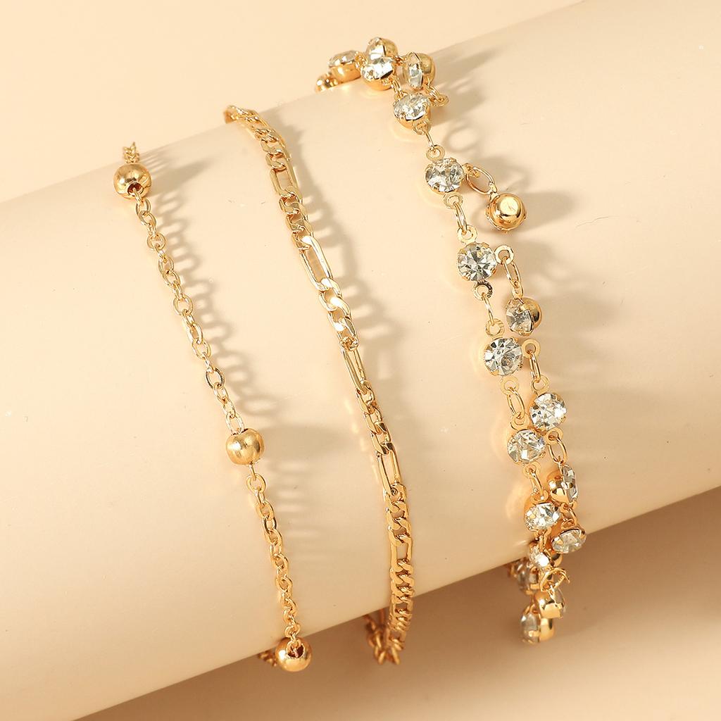 4Pcs/Set Geometric Charm Bracelets for Women Sunflower Thick Gold Bangles Bracelets Set Simple Wrist Chain Lady Boho Accessories