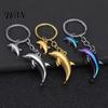 Keychain Charm Pendant Zinc Alloy Dolphin Design Key Chain Easy to Hang Electroplated Metal Ring Backpack Car Accessory