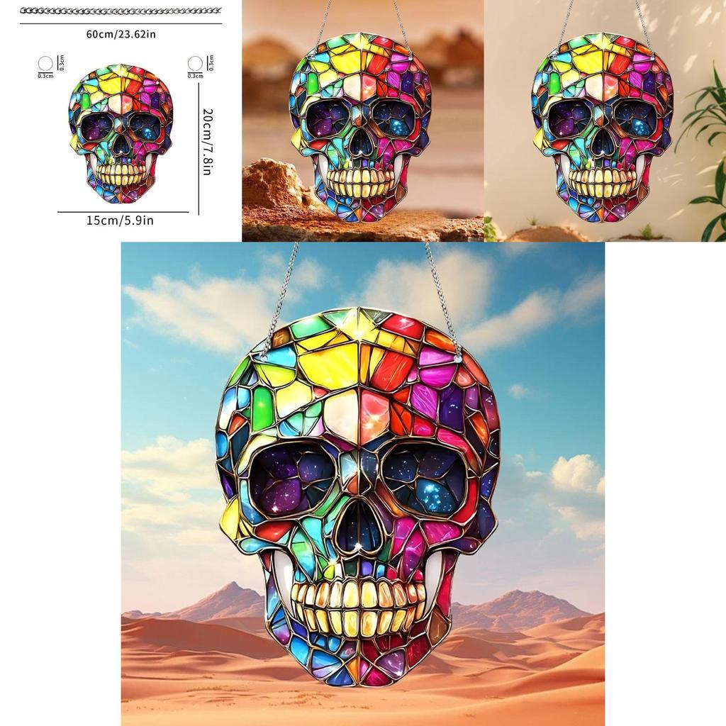 Fashion Colorful Skull Pattern Acrylic Glass Pendant For Party Gifts And Celebrations