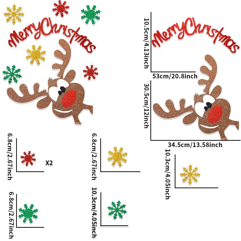 Non-woven Christmas Door Stickers Removable Creativity Wall Sticker Party Decor Festival Supply Window Static Stickers Christmas