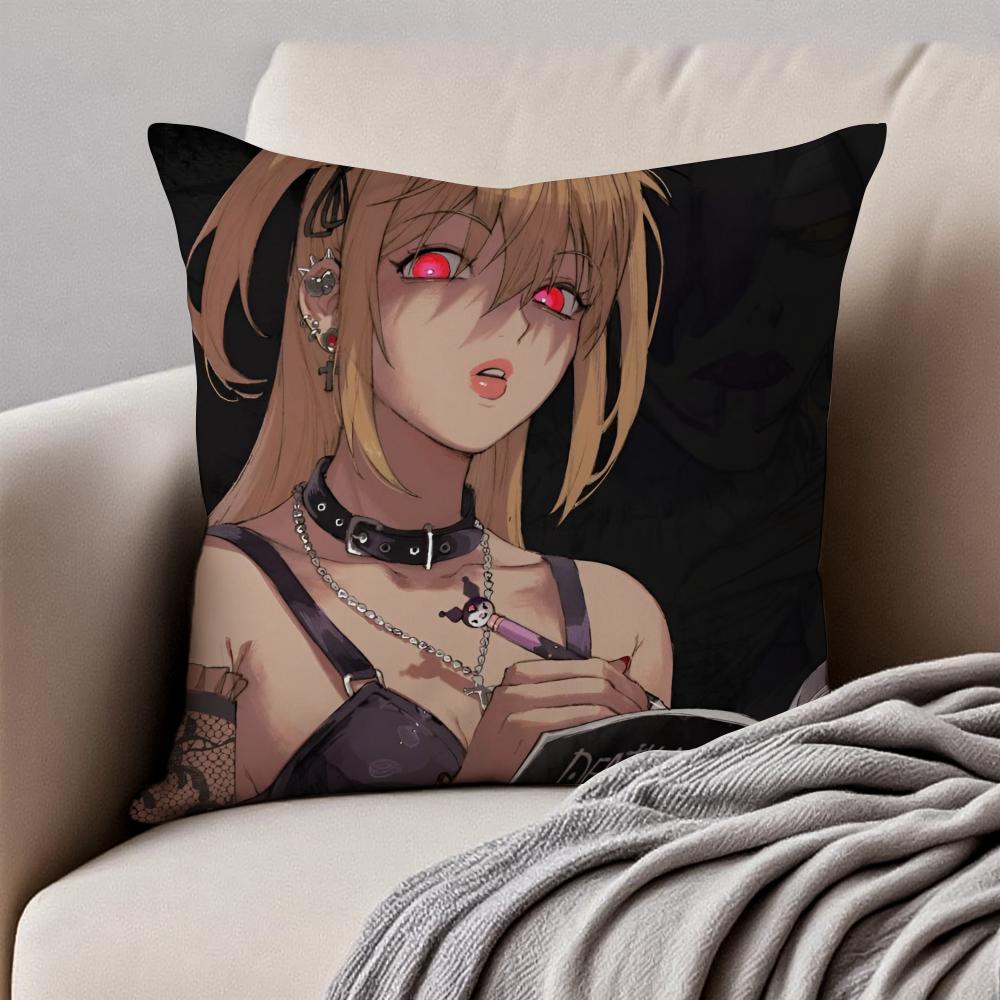 Smart Japanese Anime DDeath Note Cushion Cover Pillowcase Antidustmite Invisible Zipper Short Plush Sofa Cushion