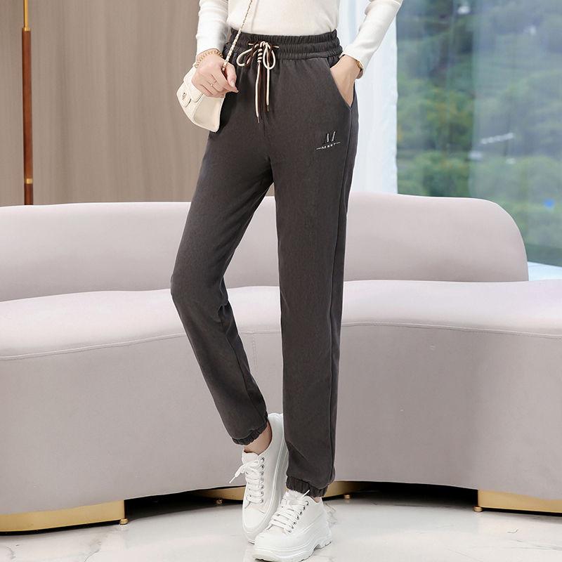 Autumn Winter New Fleece Trousers Korean Casual Harun Pants Female Loose Trousers Trend Women's Sports Pants