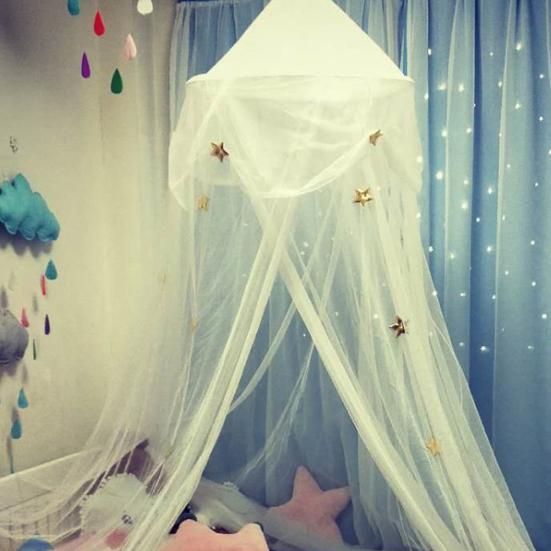 Тюль со звездой и бабочкой, детская кровать, купольный балдахин, занавеска, подвесная палатка с москитной сеткой