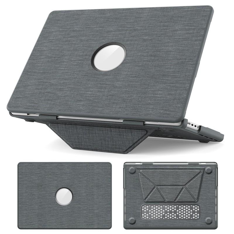 MacBook Pro 14-inch Air 15.3-inch Protective Case With Cooling Stand Anti-Slip PC Shell In Black Blue Gray Purple