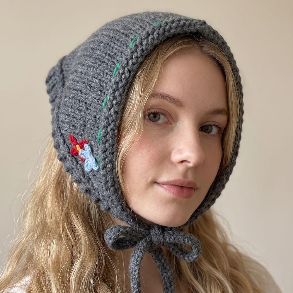 Bohemian Knitted Triangle Scarf Y2K Bandana Elegant Hairband Female