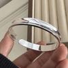 100% Цельное Серебро 925 Пробы Ретро Браслет для Женщин Мужчин Винтажный Ручной Работы Тонкий Простой Браслет Волна Подарок на День Рождения