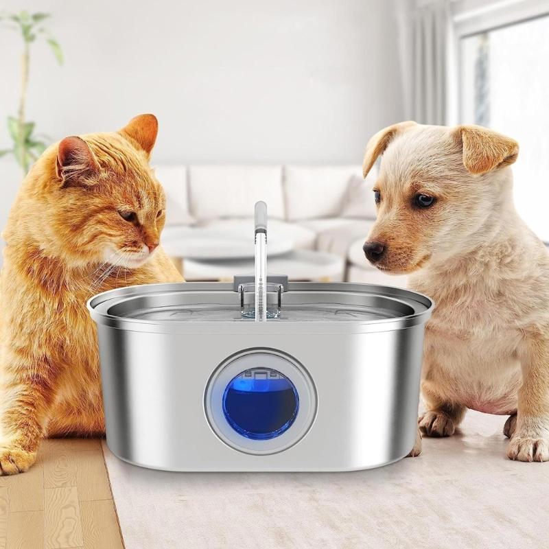 3.2 L Cats Drinking Fountain with with Viewable Window Pet Water Dispenser with Recirculate Filter for Clean Water