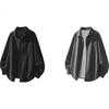 Dingfengbaoluo Japanese Style Vintage Long Sleeve Men's Autumn Solid Color Casual Loose Fit Polo Shirt XGM70 Black XL