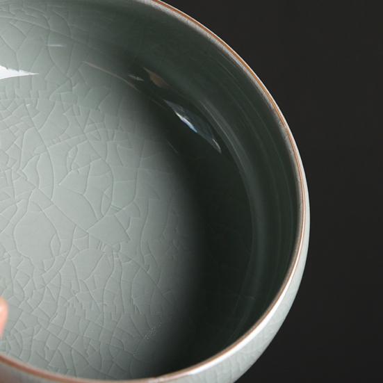 Чаша для лотоса, керамическая ретро-чаша для лотоса, держатель для гидропонных растений, однотонный глазурованный цветочный горшок для водных растений, чаша для нарцисса, лотос