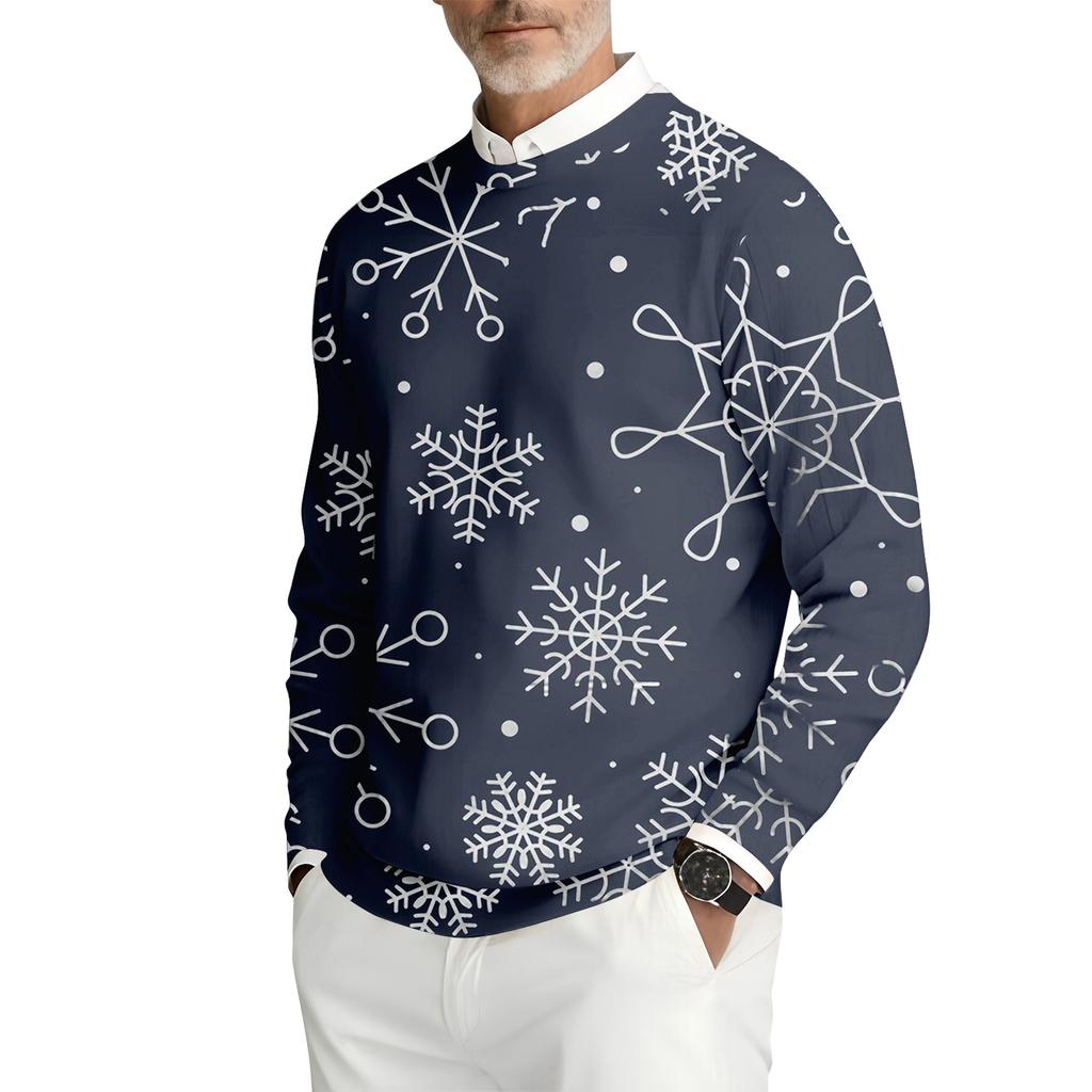 Мужская толстовка с круглым вырезом и длинными рукавами из рубчатого трикотажа