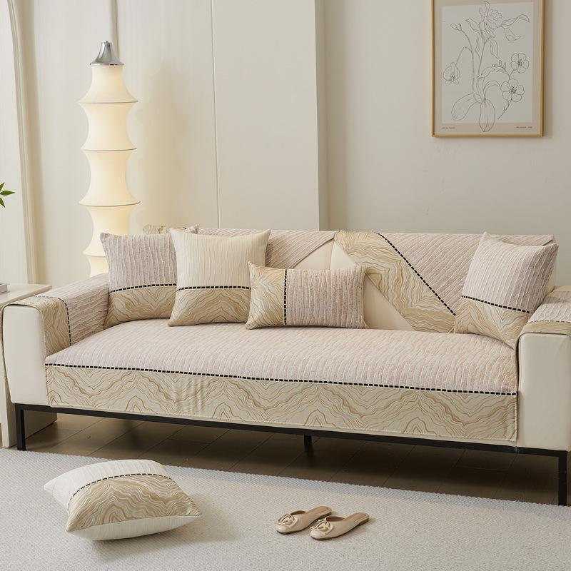 New Modern Chenille Sofa Cushion Chaise Lounge Sofa Mat For Living Room Non-slip L Shaped Corner Couch Cover for Living Room