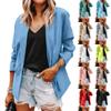 Women's Casual Open Front Cardigan Long Sleeve Button Work Jacket Coat