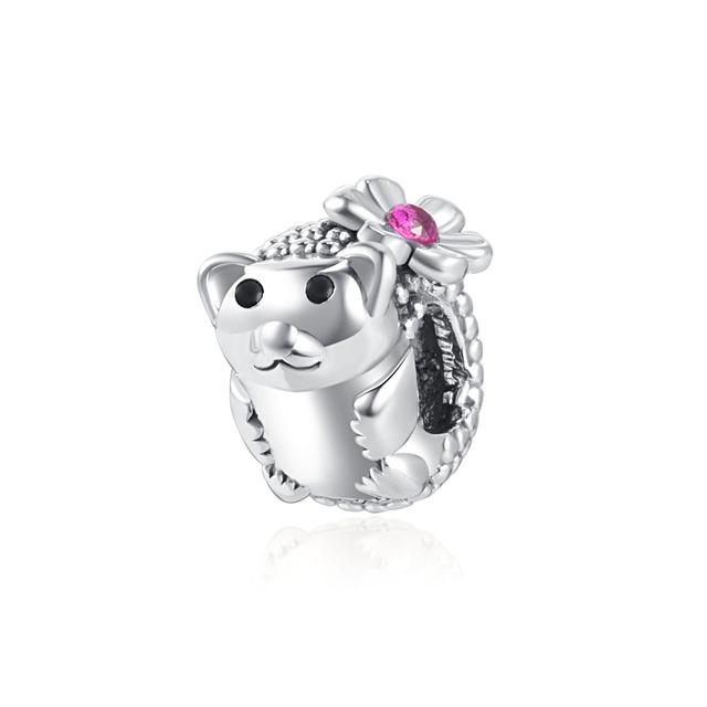 New Sparkling Owl Fox Dog Wolf Fish Hedgehog Charm Bead For Girl Fit Original Fashion Bracelet Diy Jewelry For Women Gift