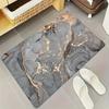 Marble Print Kitchen Runner Rug Anti-slip Oil-proof Stain Resistant Washable Floor Mat for Kitchen Sink
