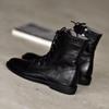 Fashion Concise Style Lace Up Black Ankle Boots Women Luxury Zip Soft Leather Riding Boots Autumn Winter Comfortable Flat Botas Mujer