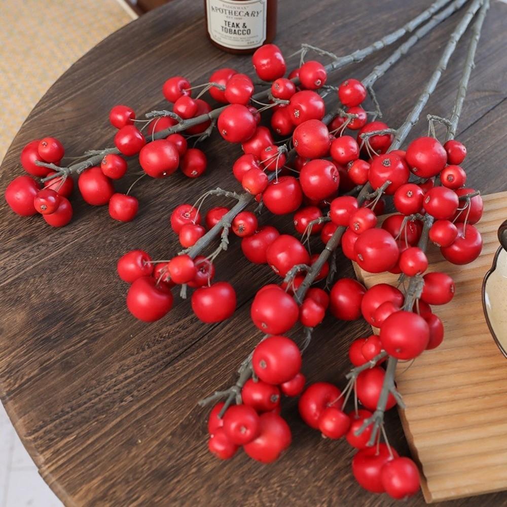 30 Heads Artificial Fruit Branch Small Fruit Fake Plants Living Room Decoration