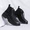 Высококачественные ботинки средней высоты на толстой подошве в английском стиле, модный бренд, мужские ботильоны на молнии, удобные кожаные ботинки