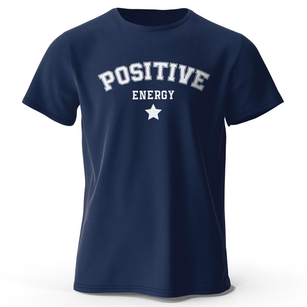 Men Positive Energy Tees and T-Shirt Trendy Urban Fashion Streetwear for Stylish Summer Look Breathable Sweat-Absorbent Durable