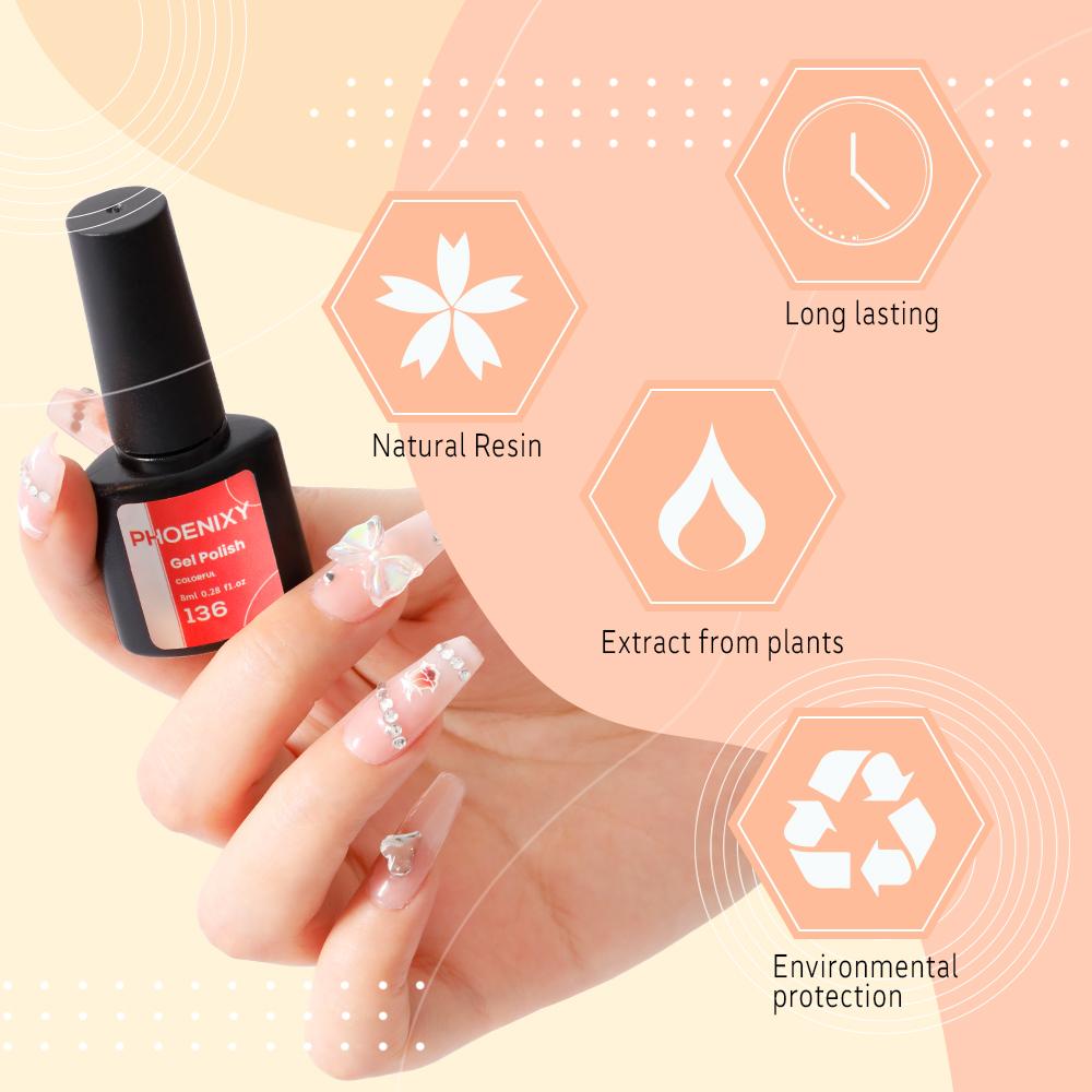 Маникюрный набор PHOENIXY Гель-лак для ногтей Лак для дизайна ногтей Матовый верхний слой с УФ-светодиодной лампой для сушки ногтей 36 Вт Инструменты для ногтей Набор сверл для ногтей Набор для украшения ногтей