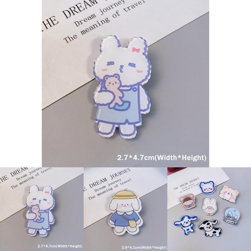 Очаровательные мультяшные броши в виде собаки, кролика и коровы для украшения рюкзака и сумки