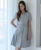 Julie And Kara 26Hs Love By You Ella Pleats Summer Tweed Dress Heathered Black Wedding Guest Look Ceremony Look