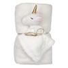 [A0887] - Plaid and Comforter 'Licorne My Unicorn' Ivory - 100x75 Cm