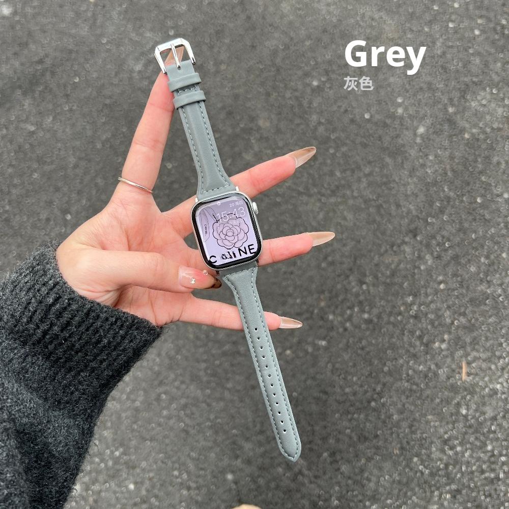 Тонкий кожаный ремешок для Apple Watch Series 11 46 мм, ремешок 42 мм, 49 мм, 44 мм, 40 мм, 41 мм, 45 мм, 38 мм, 45 мм, IWatch Ultra 2/3 S10 9 8 7 SE 6 5 4 3 2, женский браслет
