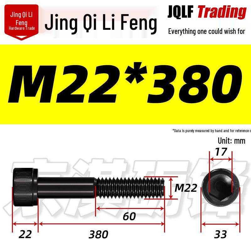 M20-M27 High Strength Blackened Hex Socket Head Cap Screw with Knurled Cylindrical Half Thread