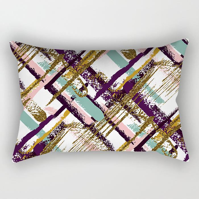 Скандинавский Абстрактный Разноцветные Линии Геометрический Длинная Наволочка Дом Диван Подушка Автомобиль Офис Подушка для Поясницы