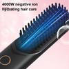 Беспроводной выпрямитель для волос с 3 регулируемыми температурами, быстрый нагрев, портативная дорожная горячая щетка с отрицательными ионами, электрическая расческа для укладки вьющихся волос, распутывающая их