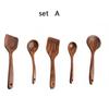 5 шт. Натуральная тиковая кухонная ложка-совок кухонная деревянная лопатка с антипригарным покрытием набор посуды для приготовления пищи с крючками для подвешивания кухонная утварь инструмент