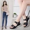 Cross-border large-size sandals women's 2023 summer new flat-soled sandals women's Velcro casual round head student women's shoes
