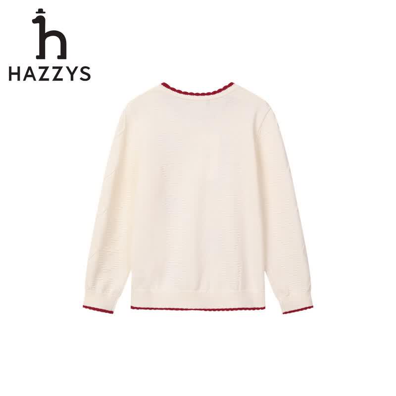 Сладкий вязаный свитер с круглым вырезом для девочек HAZZYS Осень 2026