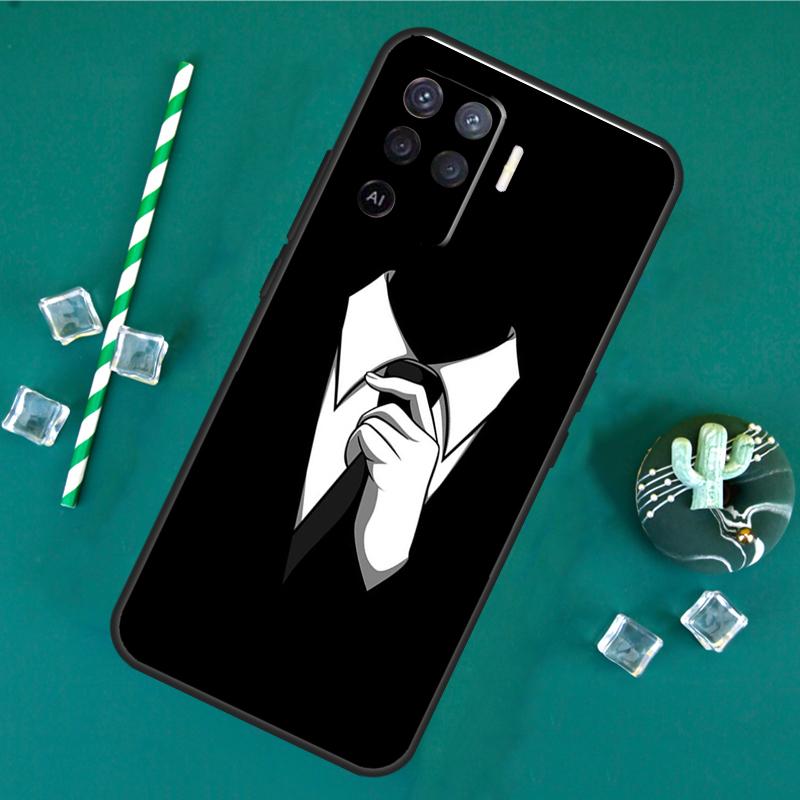 Чехол-портфель с галстуком для Oppo A40 A60 A80 A16 A76 A96 A18 A38 A58 A78 A98 A91 A15 A17 A74 A94 A54 A57S