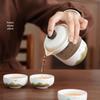 Chaxun National Tide Ceramic Tea Set - Green Mountain Flying Bird