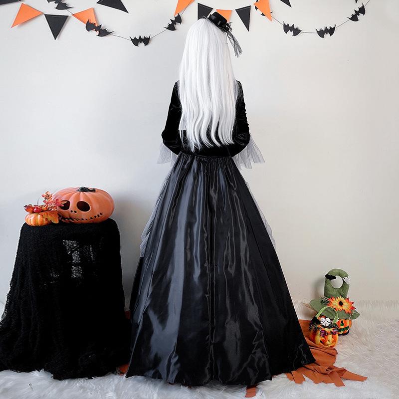 Halloween costume for adults: zombie bride, ghost bride, vampire, demon, angel, witch, queen, and court-style dress