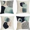 Ink and Wash Geometric Pattern Simple and Elegant Pillowcase Bedroom Sofa Decorative Cushion Cover with Zipper