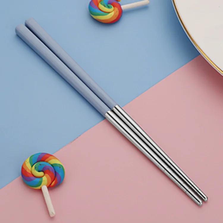 Wheat Straw 304 Stainless Steel Tableware Hot Pot Chopsticks Sushi Chopsticks  Household Chinese Chopsticks Kitchen Utensils