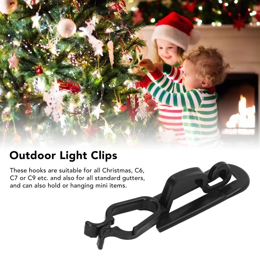 60Pcs White/Black Christmas Light Clips 1.8 x 2 x 8.5cm Outdoor Light Clips  Outdoor